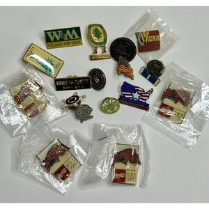 Vintage Lot Of 17 Hat Cap Lapel Pins US Flag Baseball‎ Secret Service Pinback